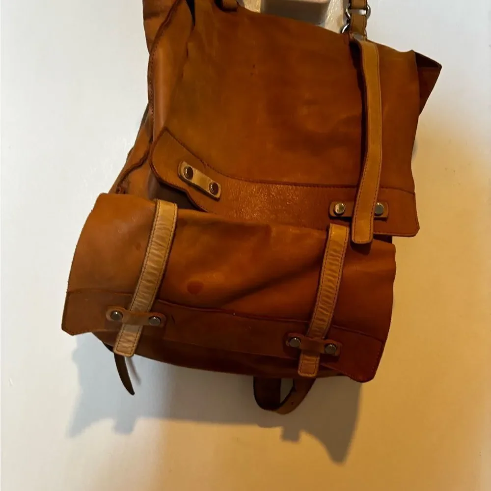 Carlo Cecchini Montana waxed travel bag book bag shoulder bag calf backpack Z7